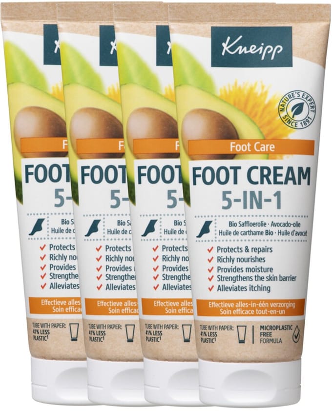 Kneipp - Voetcrème 5-in-1 - 4 x 75 ml - Voordeelverpakking