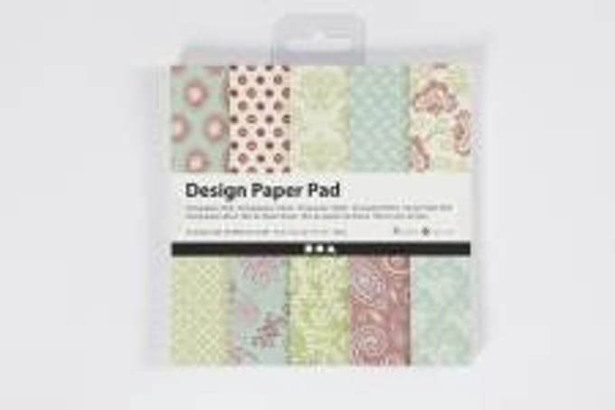 Design papierblok, vel 15,2x15,2 cm, 120 gr, mint groen, paars, 50 vel