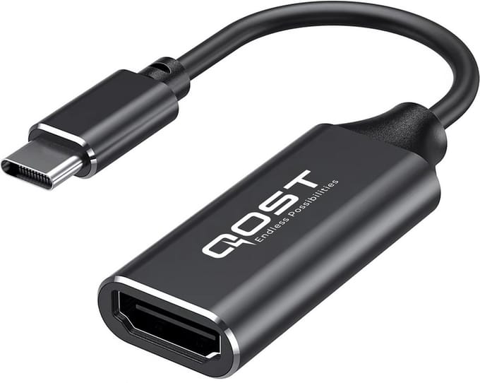 Qost - USB-C naar HDMI Adapter - Zwart - 4K / 60Hz - Converter - Type C to HDMI - Thunderbolt 3