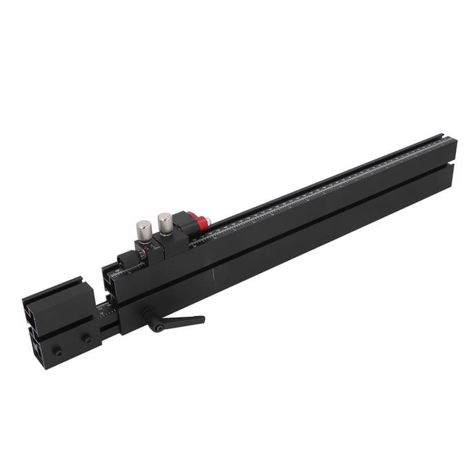 Verstekmeter Hek Tafelzaag Uitbreidingssysteem Nauwkeurig Aluminiumlegering T-sleuf Rail Metrisch Imperiaal black