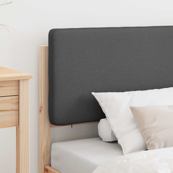 vidaXL - Bedframe - met - Gevoerde - Hoofdbord - Donkergrijs - 100 - x - 200 - cm