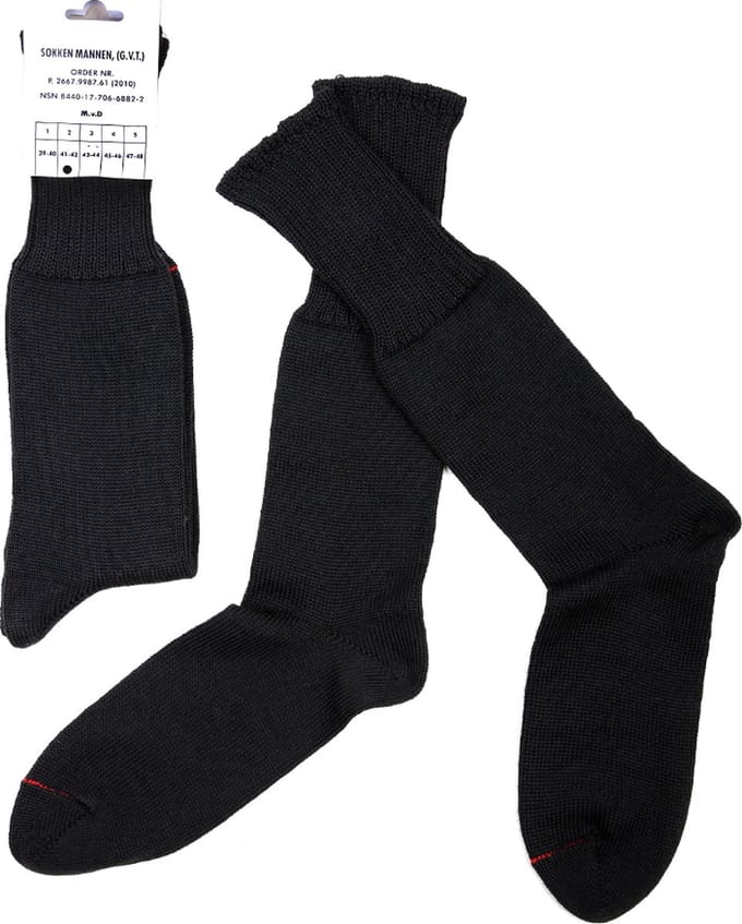 Leger sokken 70% wol - Zwart Zwart 41-42