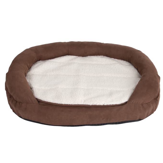 - L: L 117 x B 72 x H 24 cm - Hondenbank Memory Ovaal Bruin