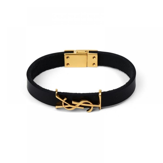 Saint Laurent 708815 0ih0j 1000 Cassandra Monogram Opium Goud Leren Armband 708815 0IH0J 1000 (M) black