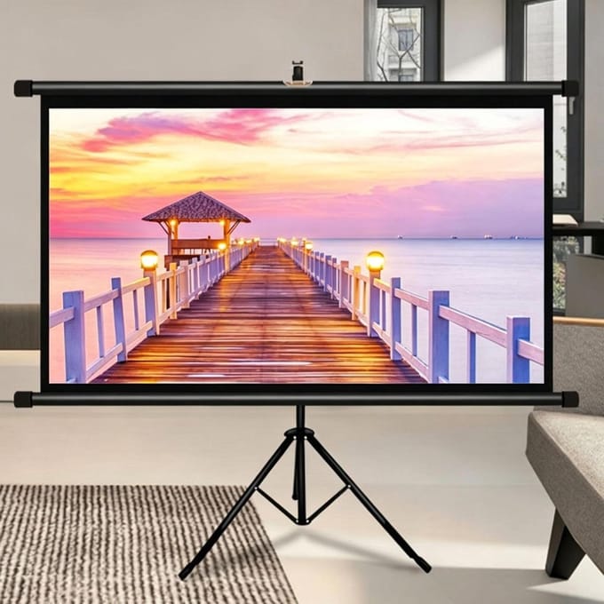 Projectorscherm - Mobiel Scherm - Thuisbioscoop Creëren - Kreukvrij Glasvezel - 152 cm - Wit