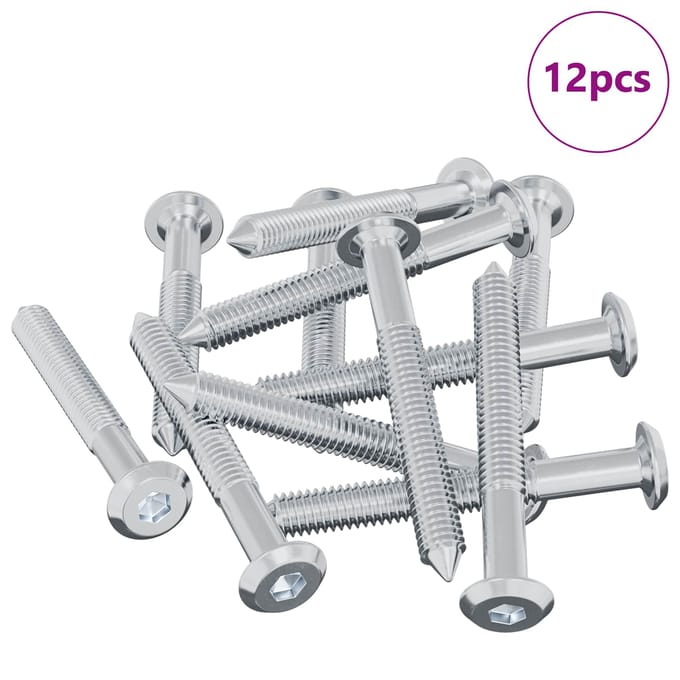 vidaXL Schroef 12 pcs Zilver M6 x 50 mm Staal
