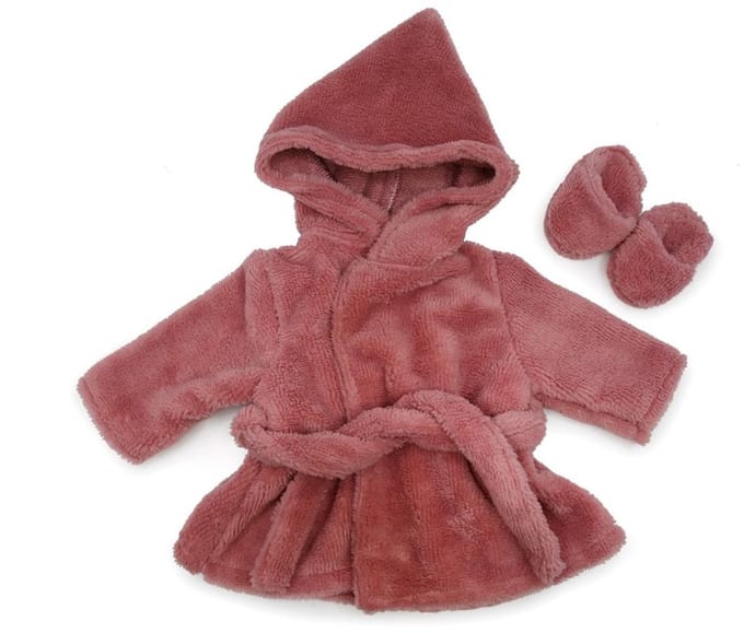 Asi poppenkleding badjas klassiek roze - poppenaccessoire.