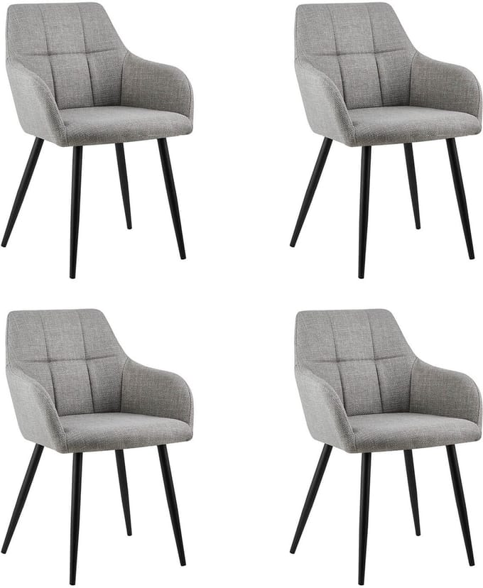 Set van 4 Kick eetkamerstoel Nova - grijs