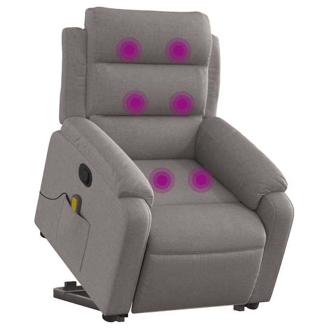 vidaXL - Sta-op-massagestoel - verstelbaar - stof - taupe