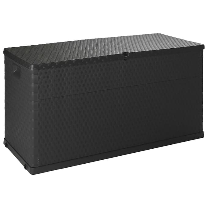 vidaXL - Tuinbox - 120x56x63 - cm - polypropeen - rattan - antracietkleurig
