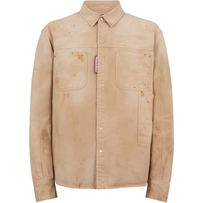 Dsquared2 beige shirt man vervaagd effect
