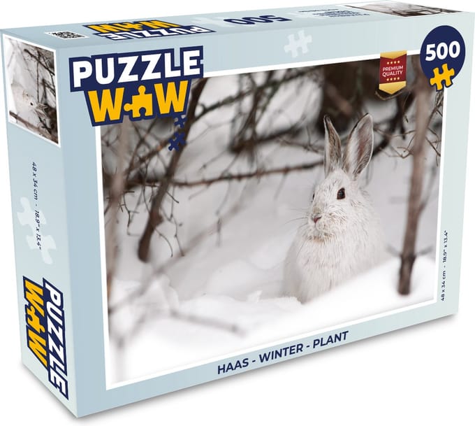 Puzzel Haas - Winter - Plant - Legpuzzel - Puzzel 500 stukjes