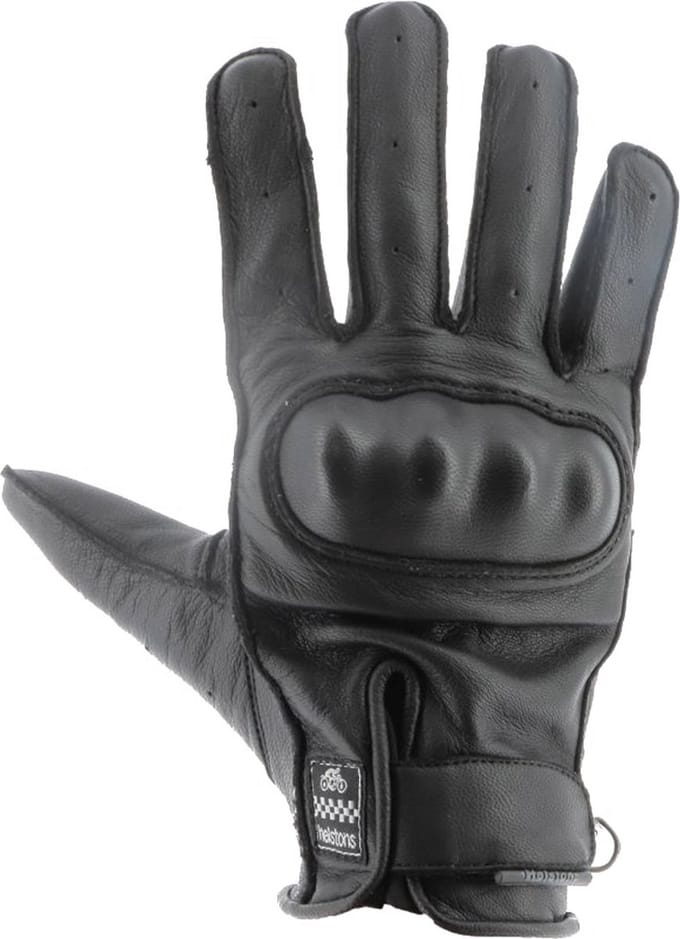 HELSTONS Roko Men Summer Lederen Handschoenen Zwart - Handschoen