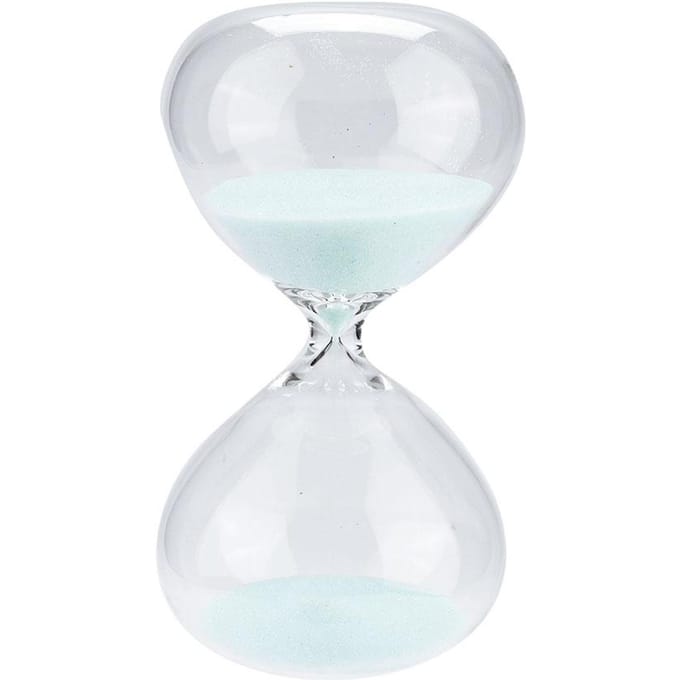 Sablier de 15 minutes en forme de cylindre, décoration de bureau, cadeau d'anniversaire white