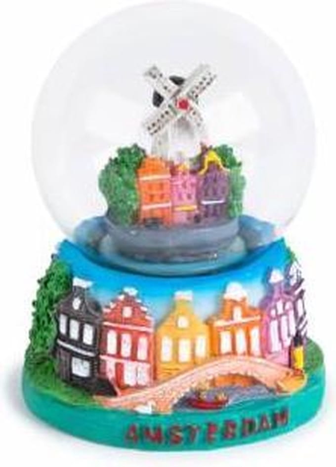 Waterbol Stadsmolen Rondom Amsterdam 7 Cm - Souvenir