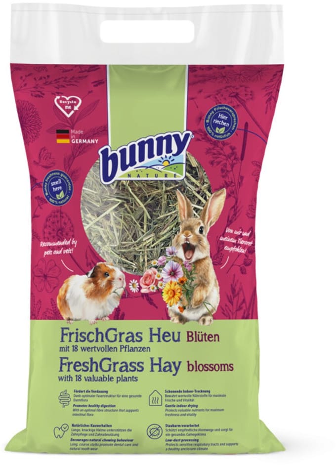 Bunny Nature Knaagdiervoer Vers Gras Hooi Bloesem - 500 gr