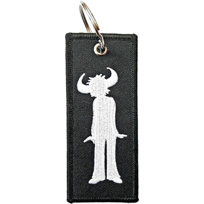 Jamiroquai-logo sleutelhanger met dubbelzijdige patch One Size zwart/wit