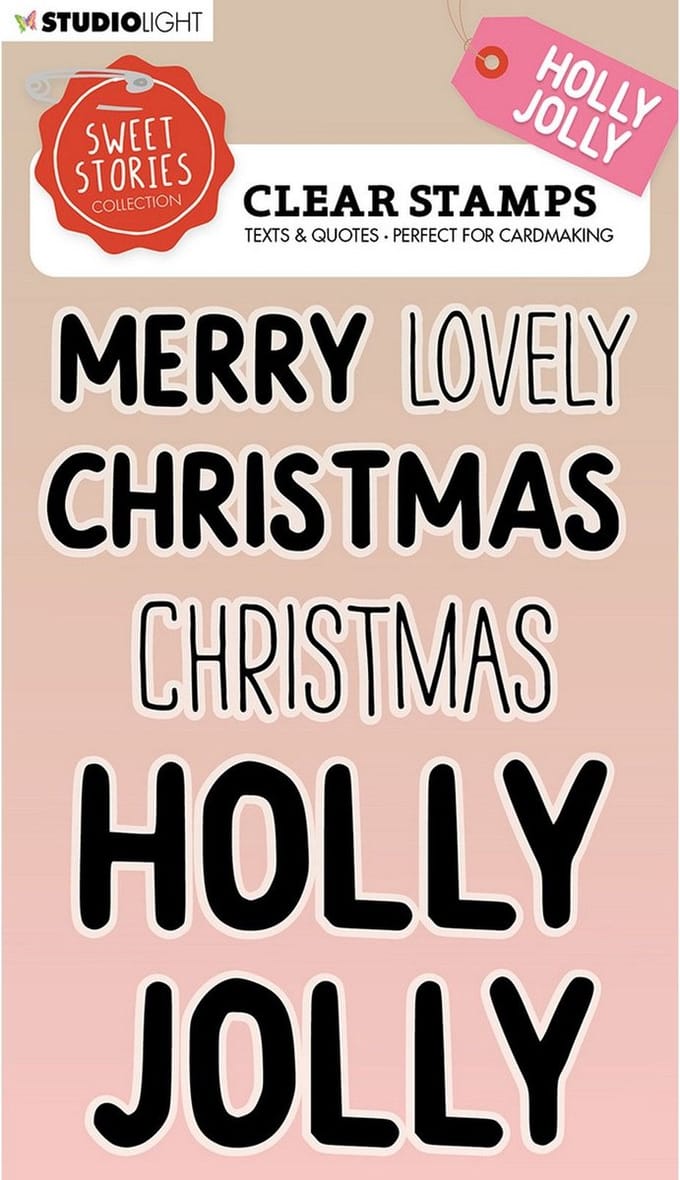 Studio Light Sweet Stories Clear Stamp Quotes large Holly jolly