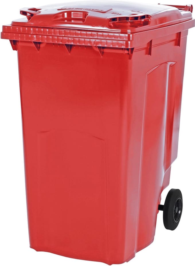 2 Wiel Grote Afvalcontainer Model MGB 340 RO - ROOD - Saro 174-2320