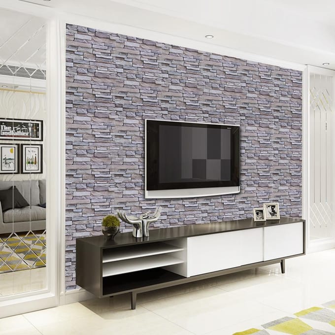 Zelfklevend Behang Baksteenpatroon Peel stick Behang Muurstickers gray