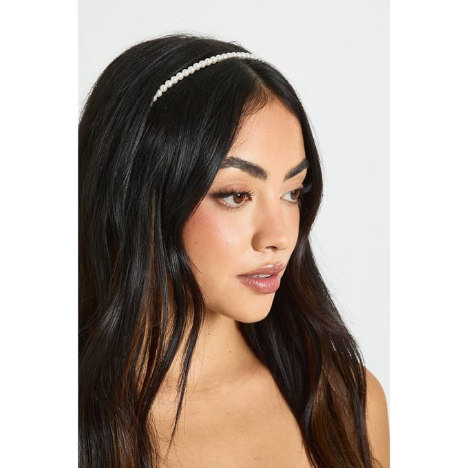 boohoo Dames Hoofdband met pareldetails