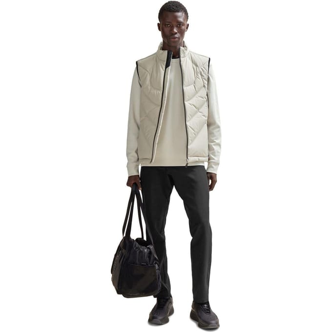 Boss Heren-sweatshirt met ton-sur-ton logo, geribde kraag en raglanmouwen (Licht Beige)