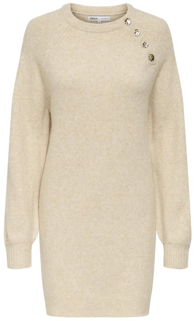 ONLY - ONLEMMA LIFE LS BUTTON ONEC DRESS CC KNT - Dames - Mini jurken
