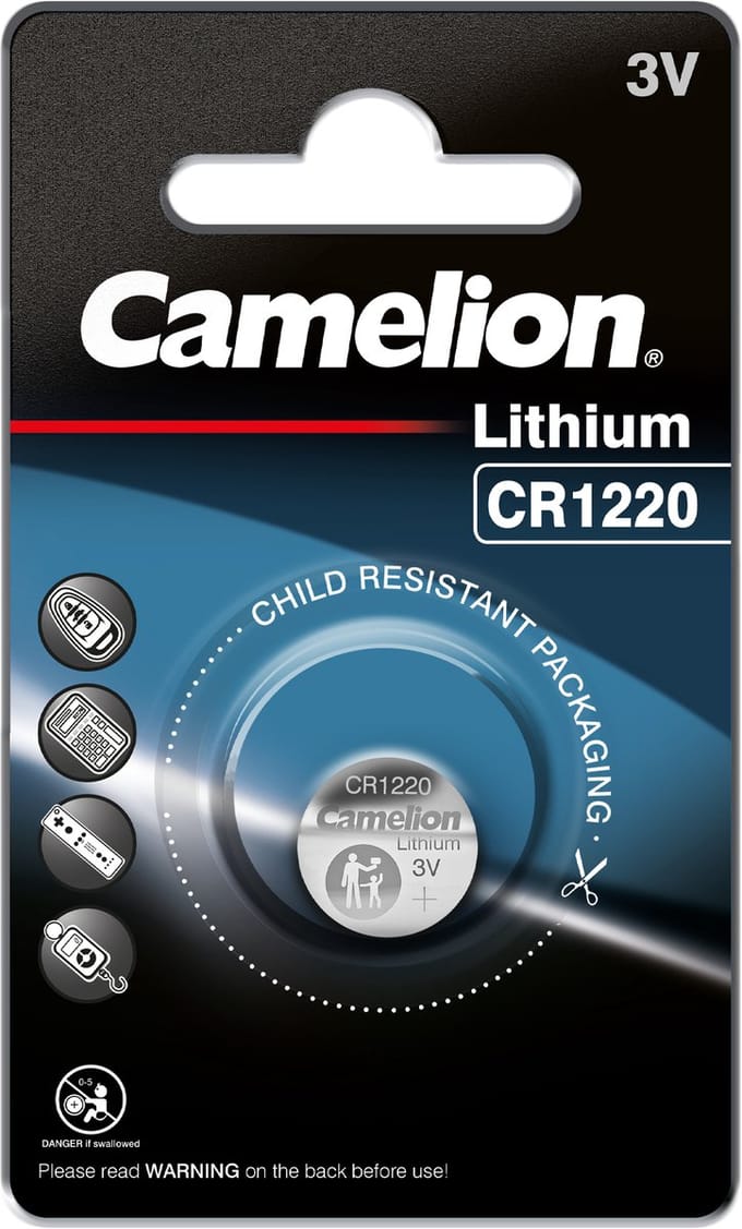 Camelion CR1220 Lithium Knoopcelbatterij – 3V – 38mAh – 1 Stuk
