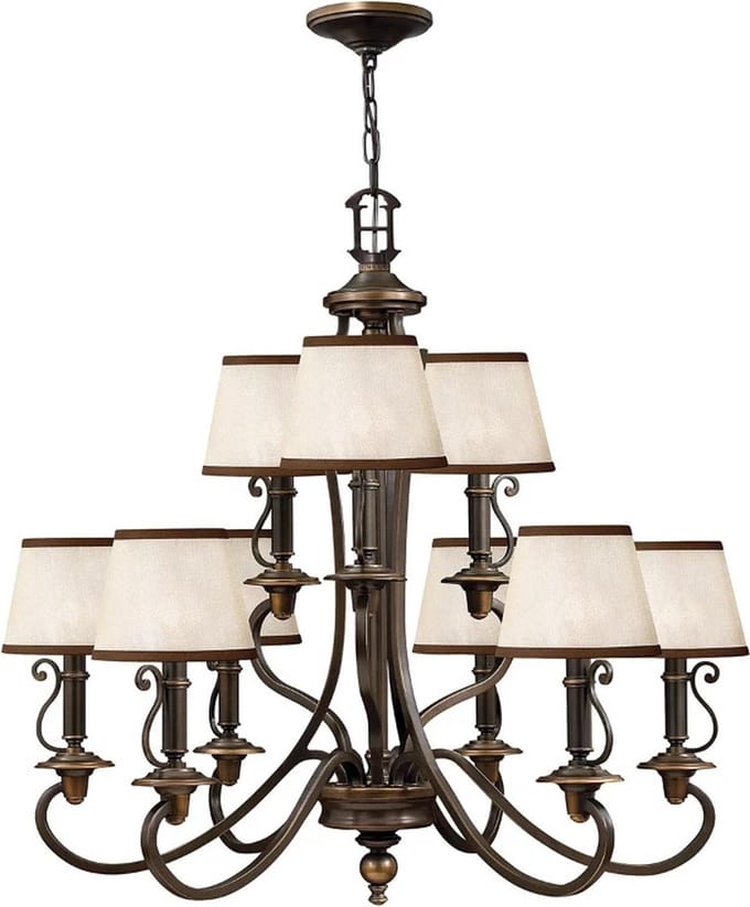 Hinkley LED Kroonluchter | 9X E14 Max 40W | Dimbaar | Olde Bronze