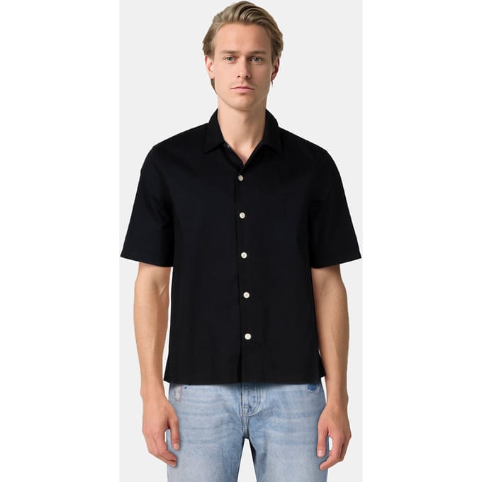 AllSaints Nyon Ss Shirt Black Größe: M | Casual hemden Outlet | Herren | Schwarz