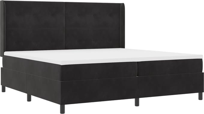 vidaXL - Boxspring - bed - met - hoofdeinde - Zwart - 200 - x - 200 - cm - Fluweel