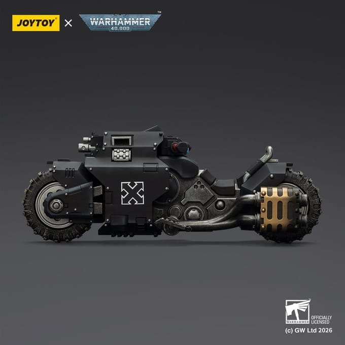 Warhammer 40,000 Raider-pattern Combat Bike Raven Guard with twin-linked bolt rifles 22 cm
