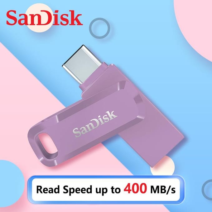 SANDISK Ultra Dual Drive Go - Lavendel - 256GB - USB-stick