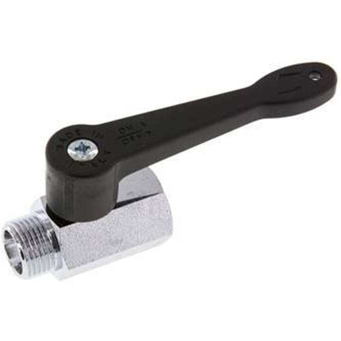 Buiten x Binnendraad G 3/8 inch 2-Weg Messing Mini-Kogelkraan Lange Hendel 15 Bar