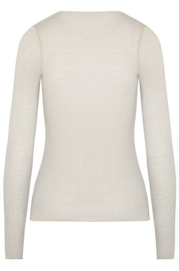 Hunkemöller super soft Kant V-Neck shirt met Cashmere Wit