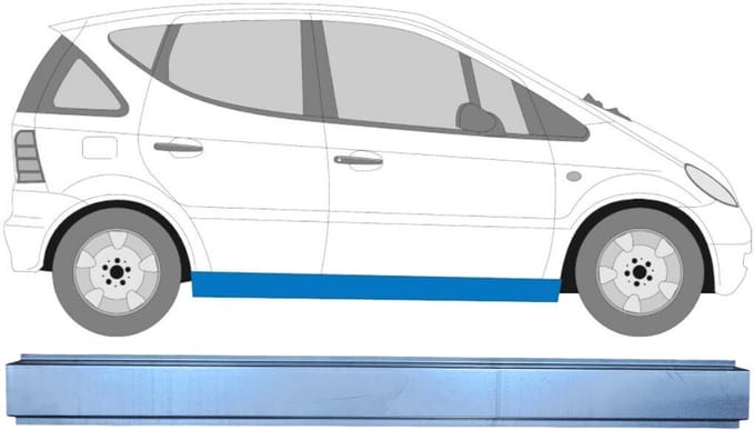 Reparatie dorpel voor Mercedes A-Class W168 1997-2004 / Links = Rechts