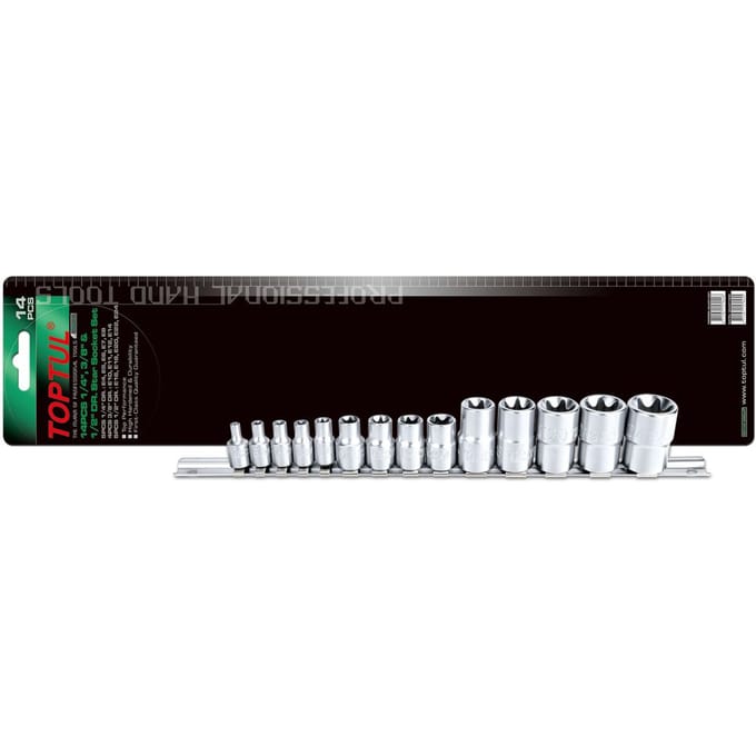 TORX dopsleutelset TOPTUL 1/4 inch 3/8 inch 1/2 inch