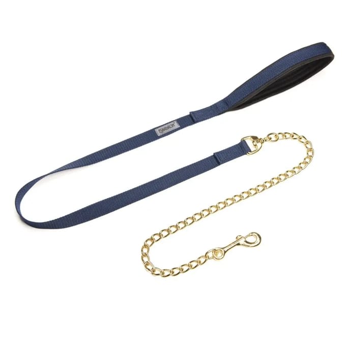 Hondenriem met gouden ketting Eskadron