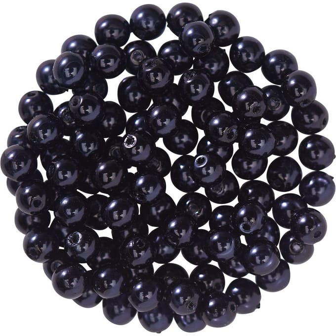 Glasparels, Ø 4 mm, 100 stuks - Zwart