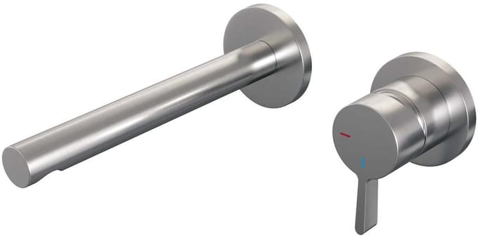 Brauer Brushed Edition Inbouw Wastafelmengkraan met Rechte Uitloop en Rozetten Model E1 RVS Geborsteld PVD