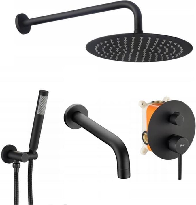Rea Lungo Regendouche Zwart 9cm