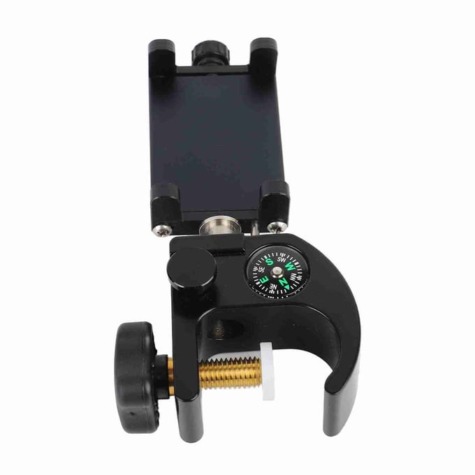Data Collector Paalklem met Kompas en Telefoonhouder Universele Draagbare GPS RTK Paalklem black