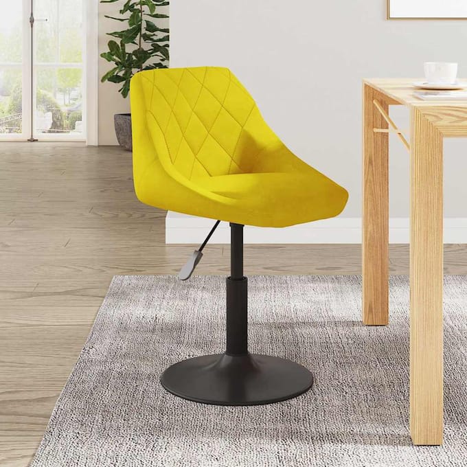 vidaXL Barkruk fluweel mosterdgeel