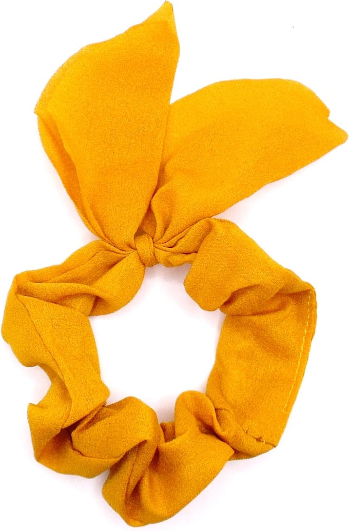 Scrunchie met strik donkergeel