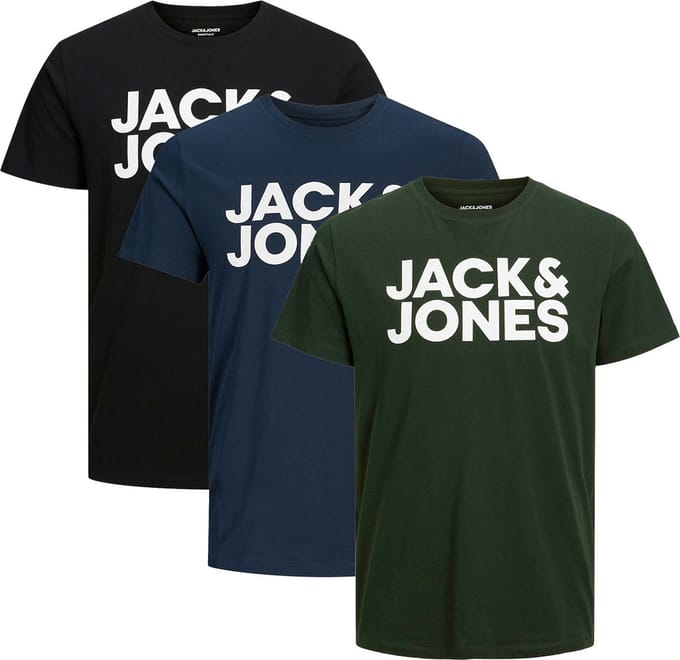 Jack & Jones Heren t-shirt 3 pack Corp