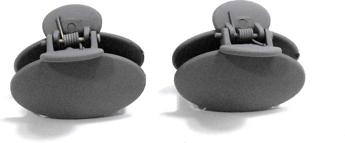 Haarklemmen 4 cm siliconen grijs 2 stuks.