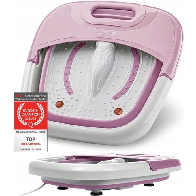 TZS First Austria Voetenbad Inklapbaar - 450W - Met Massage - Voetmassage apparaat - 45 °C - Roze