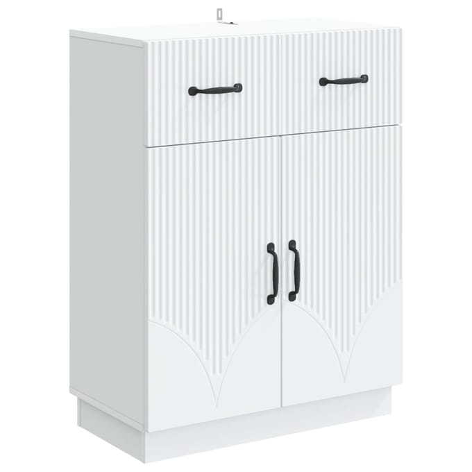 vidaXL - Dressoir - Wit - 66 - x - 34,5 - x - 87 - cm - Bewerkt - hout