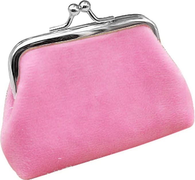 Kleine Portemonnee - Fluweel - Beugel - 10,5x7,5 cm - Roze
