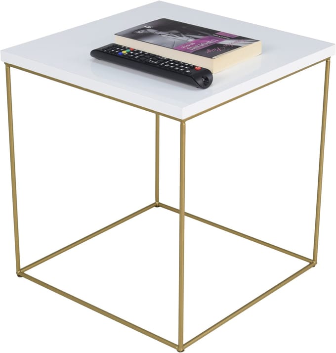 FutuStal - Draadtafel - Gouden Witte Glans - Vierkant - Metalen Frame